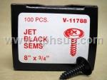 CTS11788R CHROME TAPPING SCREWS #11788, Jet Black, Phillips Oval Head SEMS, 8 x 3/4", 100 pcs.  (PER BOX)