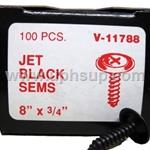 CTS11788R CHROME TAPPING SCREWS #11788, Jet Black, Phillips Oval Head SEMS, 8 x 3/4", 100 pcs.  (PER BOX)