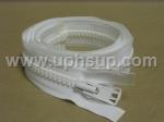 ZIP10W60 Zippers - Marine #10, White Molded Plastic, 60" with double slide (EACH)