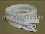 ZIP10W84 Zippers - Marine #10, White Molded Plastic, 84" with double slide (EACH)