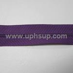 ZIP3N18PU10 Zippers - #3 Nylon, Purple, 10 yds. with 10 gold slides (PER ROLL)