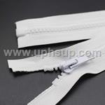 ZIP05WSS18 Zippers - Marine #5, White Molded Plastic, 18" with single slide (EACH)