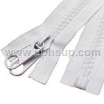 ZIP05WDS72 Zippers - Marine #5, White Molded Plastic, 72" with double slide (EACH)