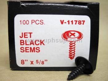 CTS11787R CHROME TAPPING SCREWS #11787, Jet Black, Phillips Oval Head SEMS, 8 x 5/8", 100 pcs. (PER BOX)