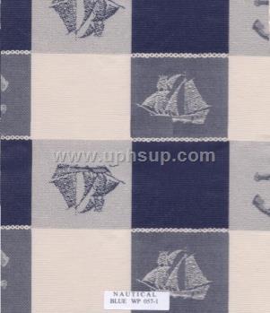 FBTWP057-1 Tablecloth, Fleece-Backed Vinyl  Nautical Blue, 54" (PER YARD)
