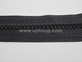 ZIP05PBL Zippers - Marine #5, Black Molded Plastic (PER YARD)
