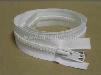ZIP10W12 Zippers - Marine #10, White Molded Plastic, 120" with double slide (EACH)