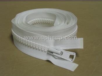 ZIP10W72 Zippers - Marine #10, White Molded Plastic, 72" with double slide (EACH)