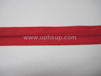 ZIP3N07BR Zippers - #3 Nylon, Bright Red, 100 yds. (PER ROLL)