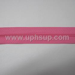 ZIP3N14SP10 Zippers - #3 Nylon, Spicy Pink, 10 yds. with 10 gold slides (PER ROLL)