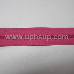ZIP3N15SR10 Zippers - #3 Nylon, Soft Rose, 10 yds. with 10 gold slides (PER ROLL)