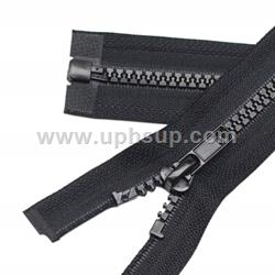ZIP05BSS24 Zippers - Marine #5, Black Molded Plastic, 24" with single slide (EACH)