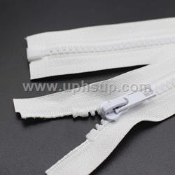 ZIP05WSS36 Zippers - Marine #5, White Molded Plastic, 36" with single slide (EACH)