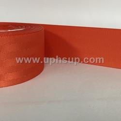 WBASOR210 Webbing - Seat Belt (seconds- polyester), 2" Orange, 10 yd. roll)
